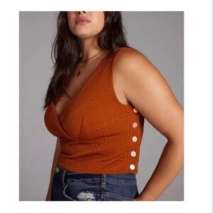 NWT Maeve gold button crop top XS